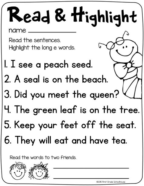 First Grade Schoolhouse Ea Words Phonics Reading Reading