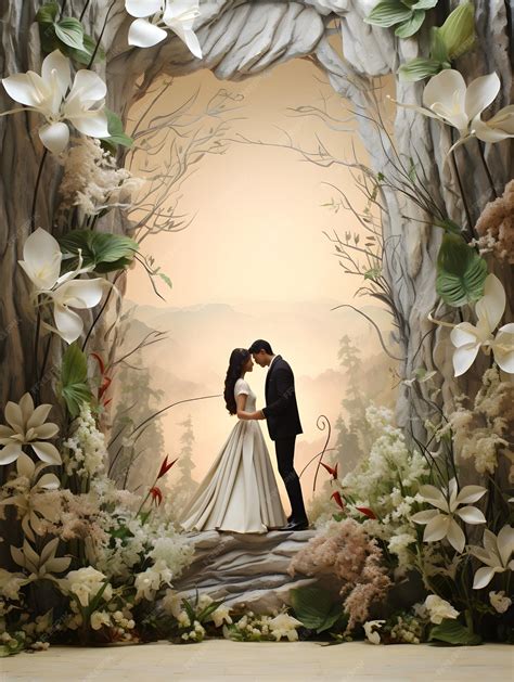 Premium Photo Wedding Backdrop Background Illustration Design Couple