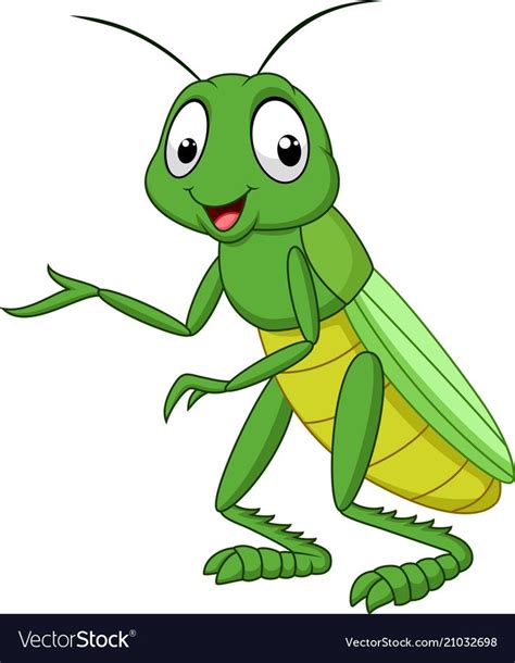 Cartoon Grasshopper Isolated On White Background Download A Free