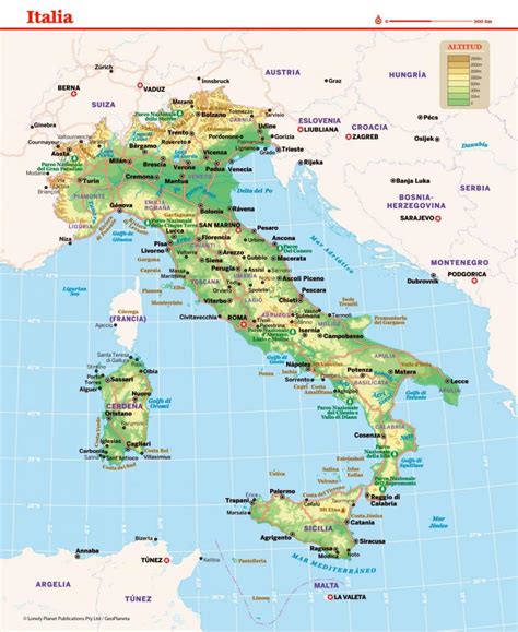 Mapa De Italia Lonely Planet