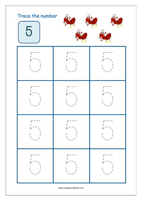 Numbers 1 5 Traceable Page Learning Printable
