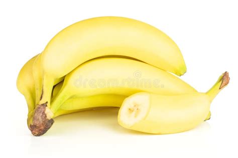 Fresh Yellow Banana Isolated On White Stock Image Image Of Cluster