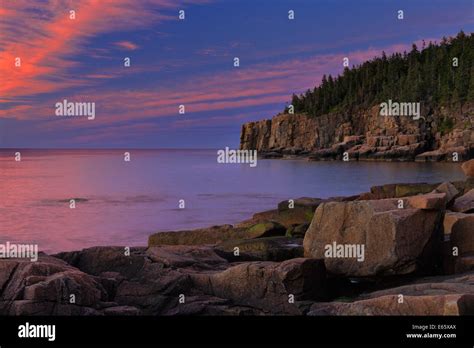 Otter Cliff At Sunrise The Ocean Trail Acadia National Park Maine