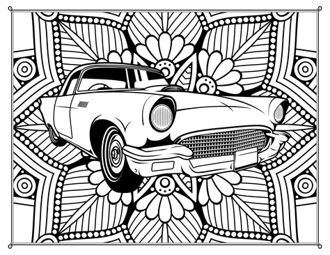 Classic Cars & Mandalas Kleurplaten 3 Print Ready Etsy