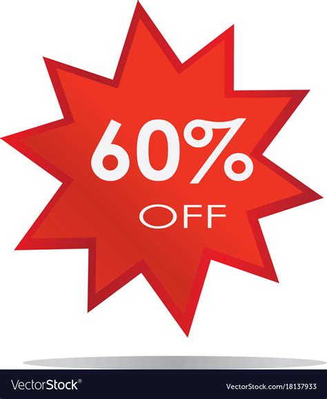 60 Off Sale Discount Banner Special Offer Vector Image