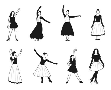 premium vector dancing women or girl silhouette