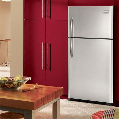 Frigidaire Gallery 18 3 Cu Ft Top Freezer Refrigerator Stainless Steel At