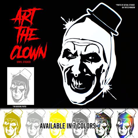 Art The Clownvinyl Decalterrifierhorror Stickersskateboard Etsy