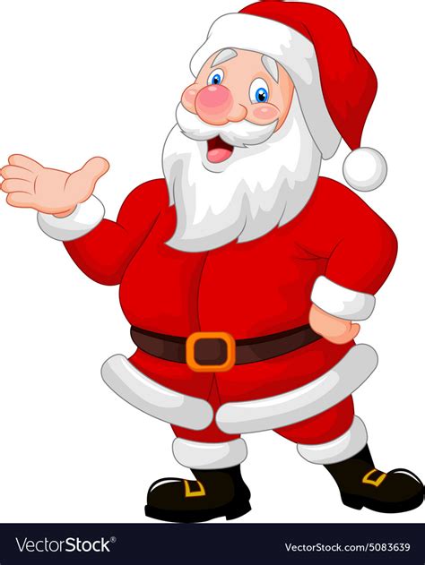 Happy Santa Cartoon Waving Hand Royalty Free Vector Image