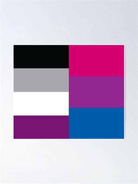 Asexual Biromantic Dual Pride Flag Poster By Asexualowls Redbubble