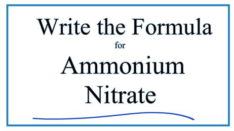 how to write the formula for ammonium nitrate youtube