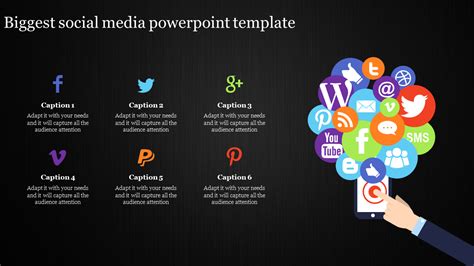 Social Media Powerpoint Template With Phone Presentation
