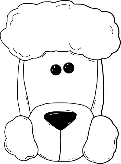 Dog Face Cartoon Outline Dogs Coloring Pages Face Clipart Full Size