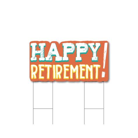 Happy Retirement Yard Sign And Stake Outdoor Celebration Yard Card