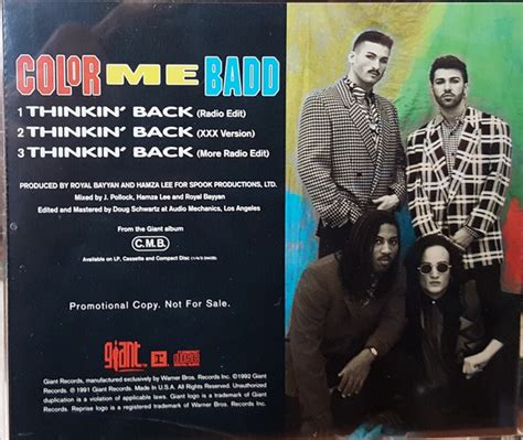 Color Me Badd Thinkin Back 1991 Cd Discogs