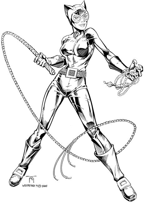 Catwoman By Will Petrey Batman Coloring Page Superhero Coloring Home