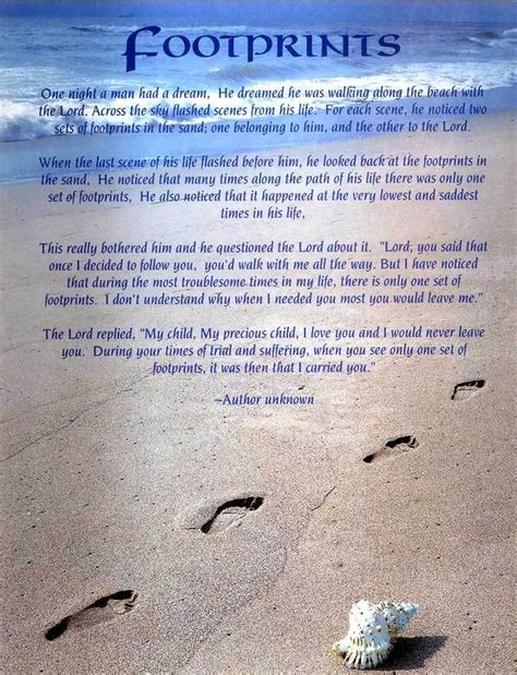 Footprints In The Sand With Images Footprint Biblical Message