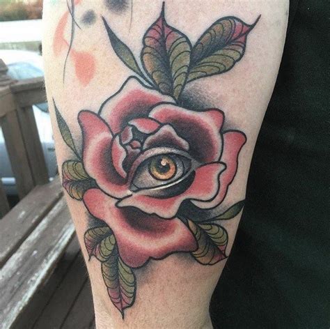 Rose And Eye Flower Tattoos Last Sparrow Tattoo