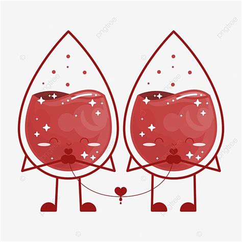 Two Red Blood Cells With Stars On Them Cartoon Illustration Png And Psd