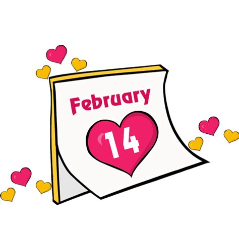 Clip Art Valentines Day Calender Date Feb February
