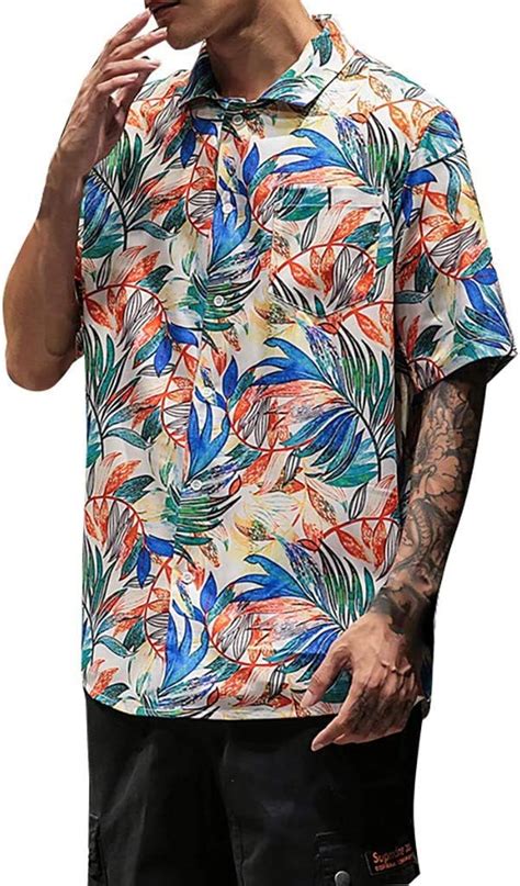 Serzul Men T Shirt Camisa Hawaiana Para Hombre Blusa De Algod N Y Poli Ster Con Estampado De
