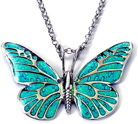 Sterling Silver Large Butterfly Necklace For Women Etsy