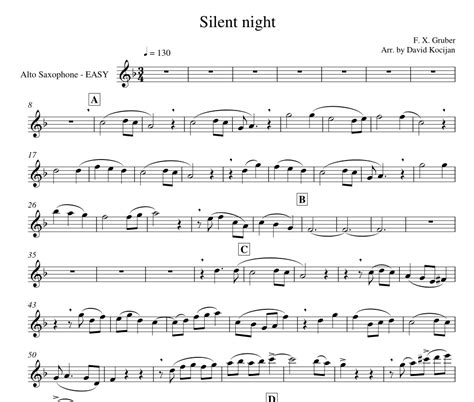 Silent Night Easy Alto Saxophone Sheet Music And Backing Track Payhip