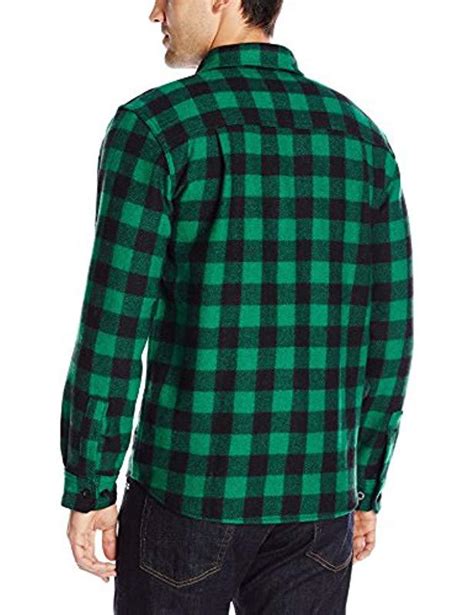Woolrich Wool Blend Buffalo Plaid Shirt In Forest Green Green For Men