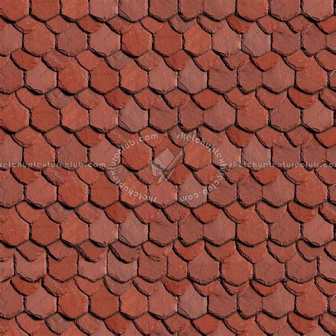 Red Slate Roofing Texture Seamless 03966