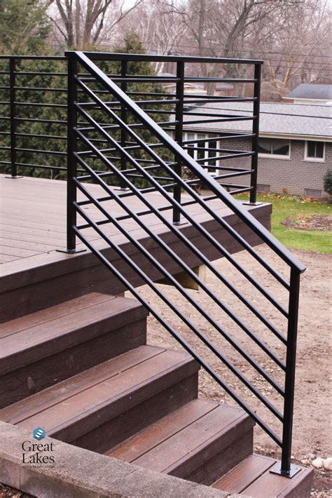 Iron Railings Outdoor Exterior Stair Railing Metal Deck Railing