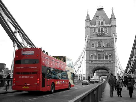 London Bus Black And White With Color Photos Black And White Photography