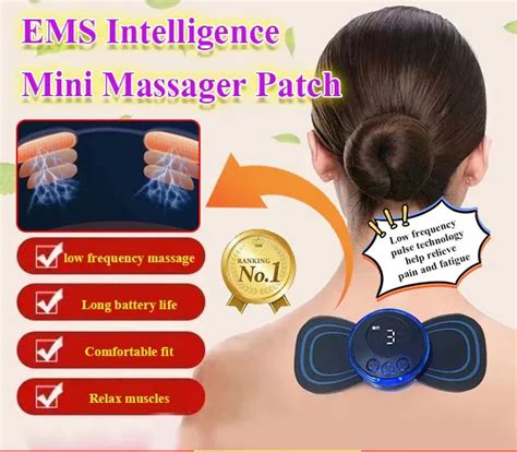 ems smart mini massager patch portable electric neck massage pulse physiotherapy instrument