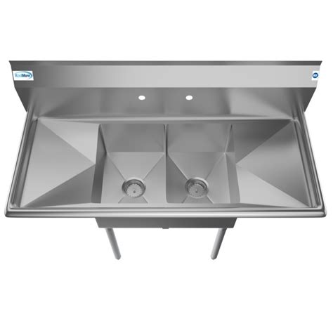 Koolmore Sb121610 12b3 Two Compartment Stainless Steel Sink With Two