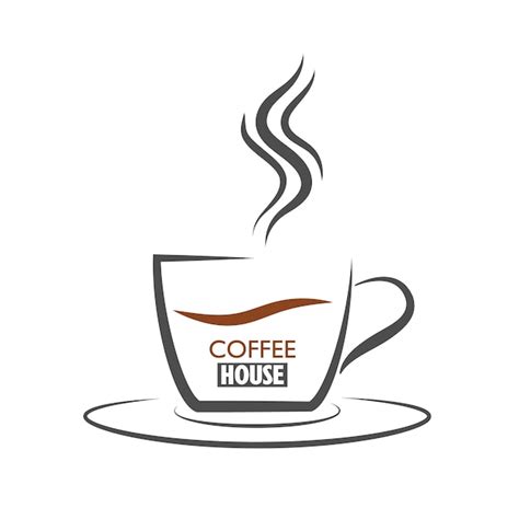 Premium Vector Logo For Coffee Shop Coffee House Cafe Or Bar A Cup Of