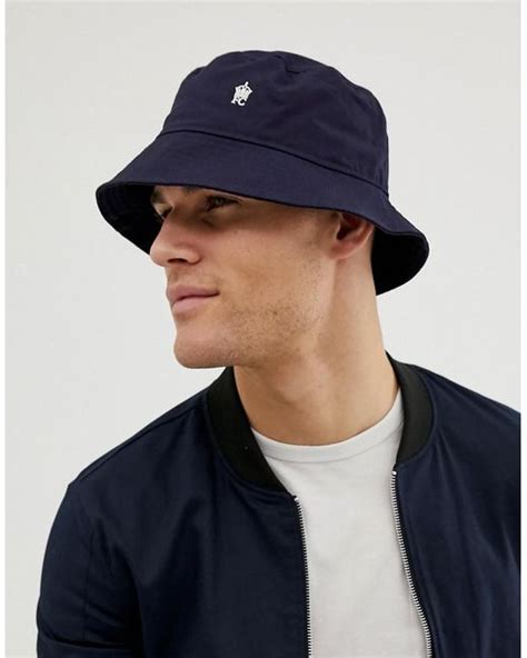 French Connection Cotton Bucket Hat In Blue For Men Lyst