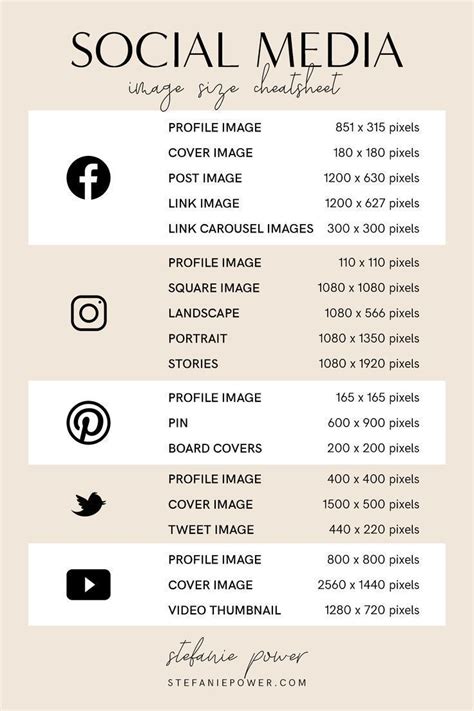 2019 Social Media Image Size Guide For Pinterest Facebook Instagram