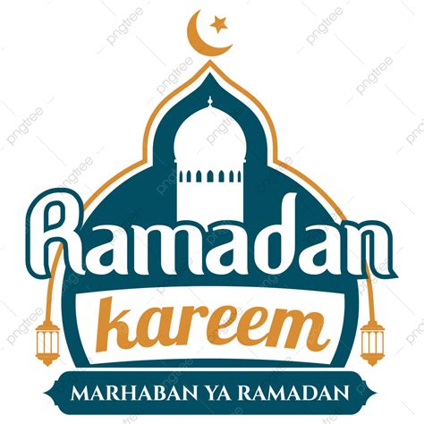 Lettering For Marhaban Ya Ramadhan Kareem With Mosque Transparent