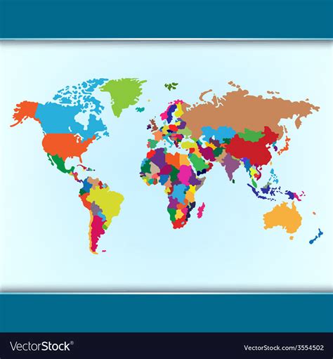 Simple Colorful World Map Stock Vector Image 48073276