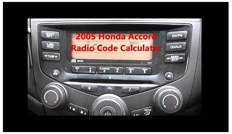 stereo code for 2003 honda accord