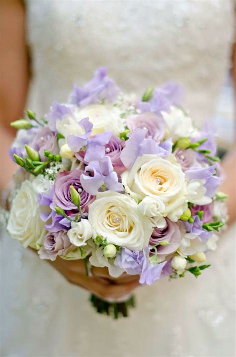 Avalanche Memory Lane And Silverado Roses With Sweetpeas Bridal Bouquet