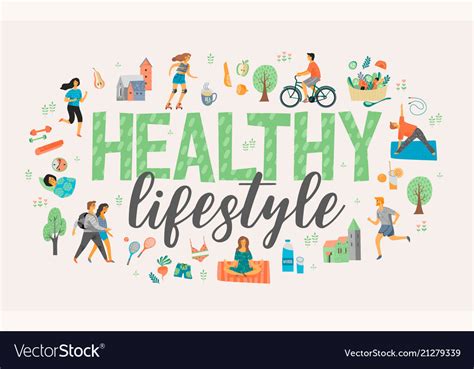 Healthy lifestyle Royalty Free Vector Image - VectorStock