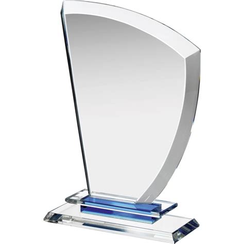 Clear And Blue Crystal Wave Award Bracknell Engraving And Trophy Services