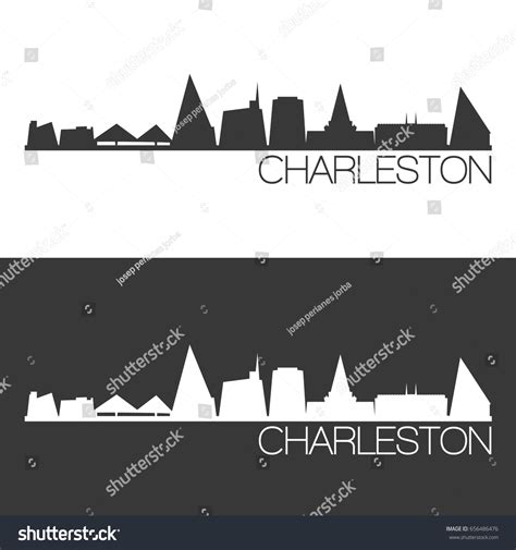 Charleston Skyline Silhouette Abstract Design City Stock Vector