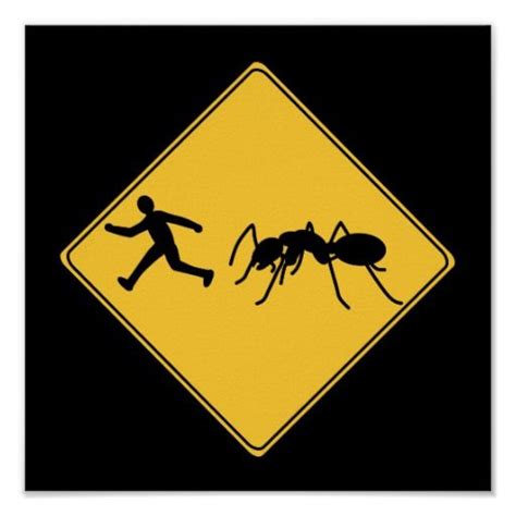 Road Sign Giant Ant Poster Zazzle Funny Road Signs Road Signs