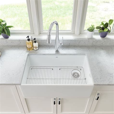 Cabinets that are only 12 inches high fit above a refrigerator. Avery 30 x 20 Single Bowl Apron Kitchen Sink | American Standard | Apron sink kitchen, Farmhouse ...