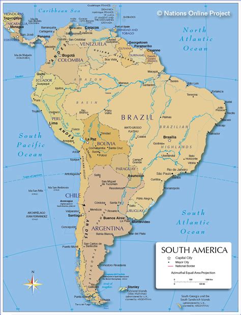 Political Map Of South America 1200 Px Nations Online Project