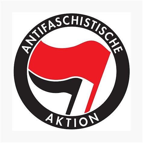 Lámina fotográfica Bandera anarco comunista de Antifa