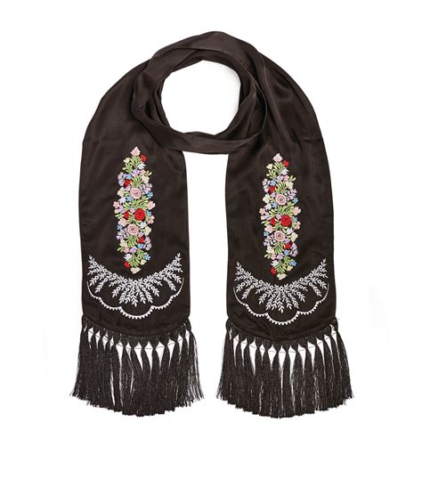 Sandro Floral Embroidered Scarf Harrods Us