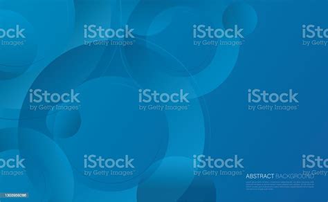 Ilustrasi Vektor Latar Belakang Lingkaran Biru Abstrak Ilustrasi Stok