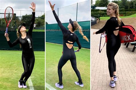 Eugenie Bouchard Gets Pulses Racing On Wimbledon Practice Courts In Sexy Black Catsuit